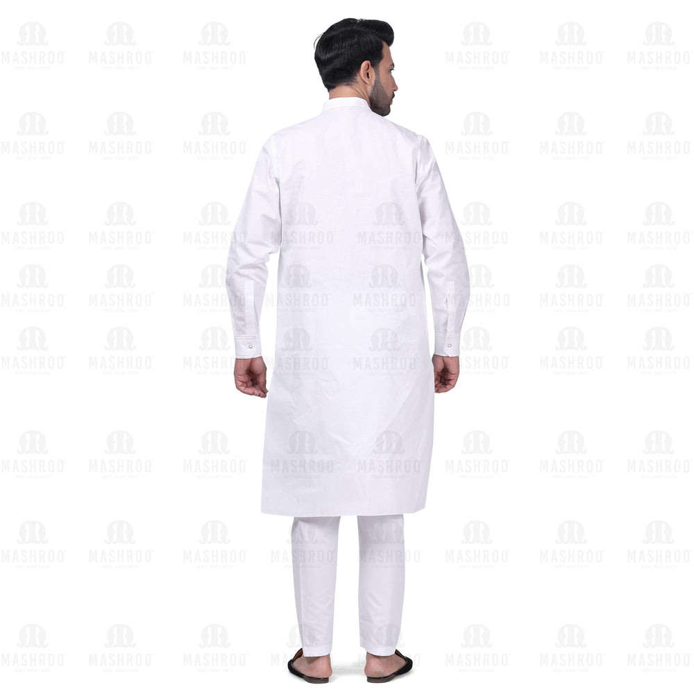 Yuksek Floral Kurta Set Men White - Mashroo