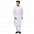 Yuksek Motif Kurta Set Men White - Mashroo