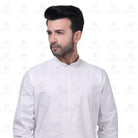 Yuksek Motif Kurta Set Men White - Mashroo