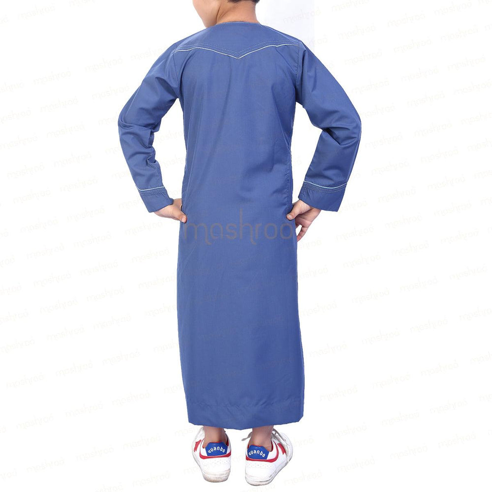 Madina Emirati Blue Thobe for Kids - Mashroo