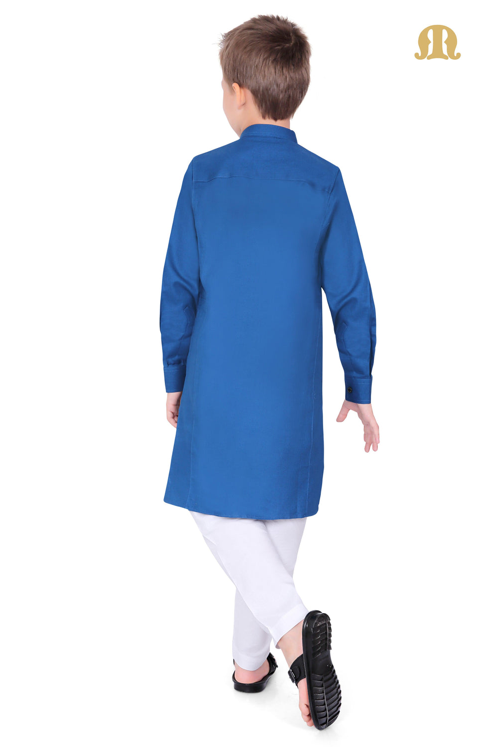 Royal Blue Kali Kurta for Boys - Mashroo