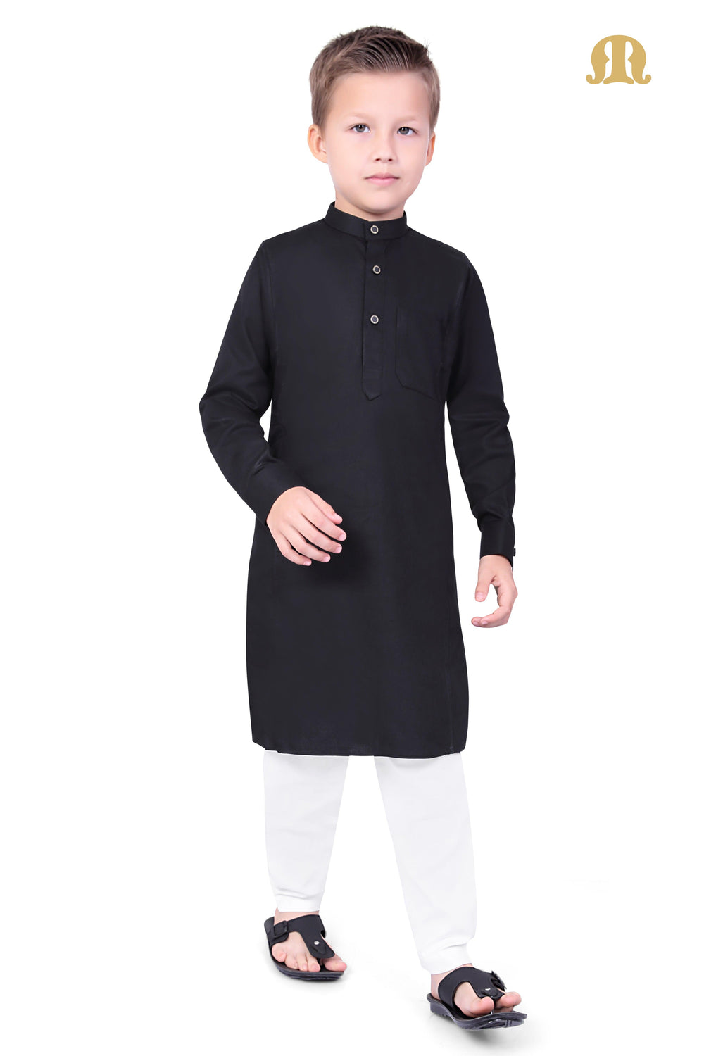 Black Kali Kurta for Kids - Mashroo