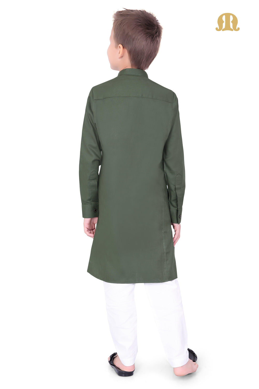 Green Kali Kurta for Boys - Mashroo