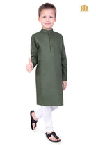 Green Kali Kurta for Boys - Mashroo