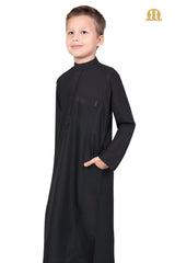 Black Aplos Saudi Thobe for Kids - Mashroo