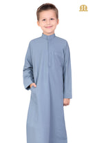 Powder Blue Aplos Saudi Thobe for Boys - Mashroo