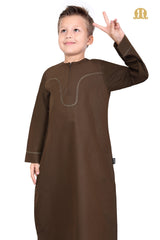 Brown Aplos Omani Thobe for Kids