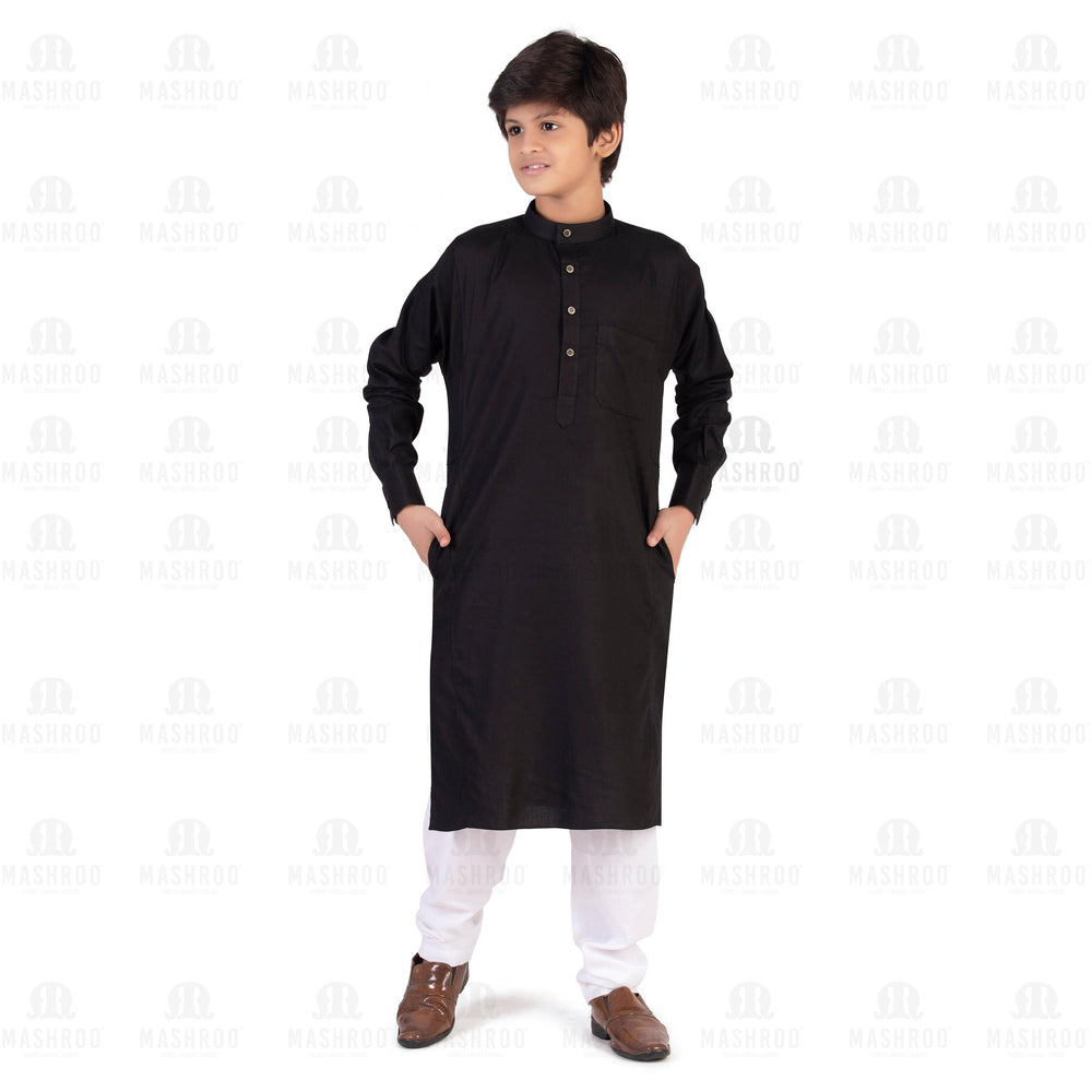 Black Kali Kurta for Boys - Mashroo