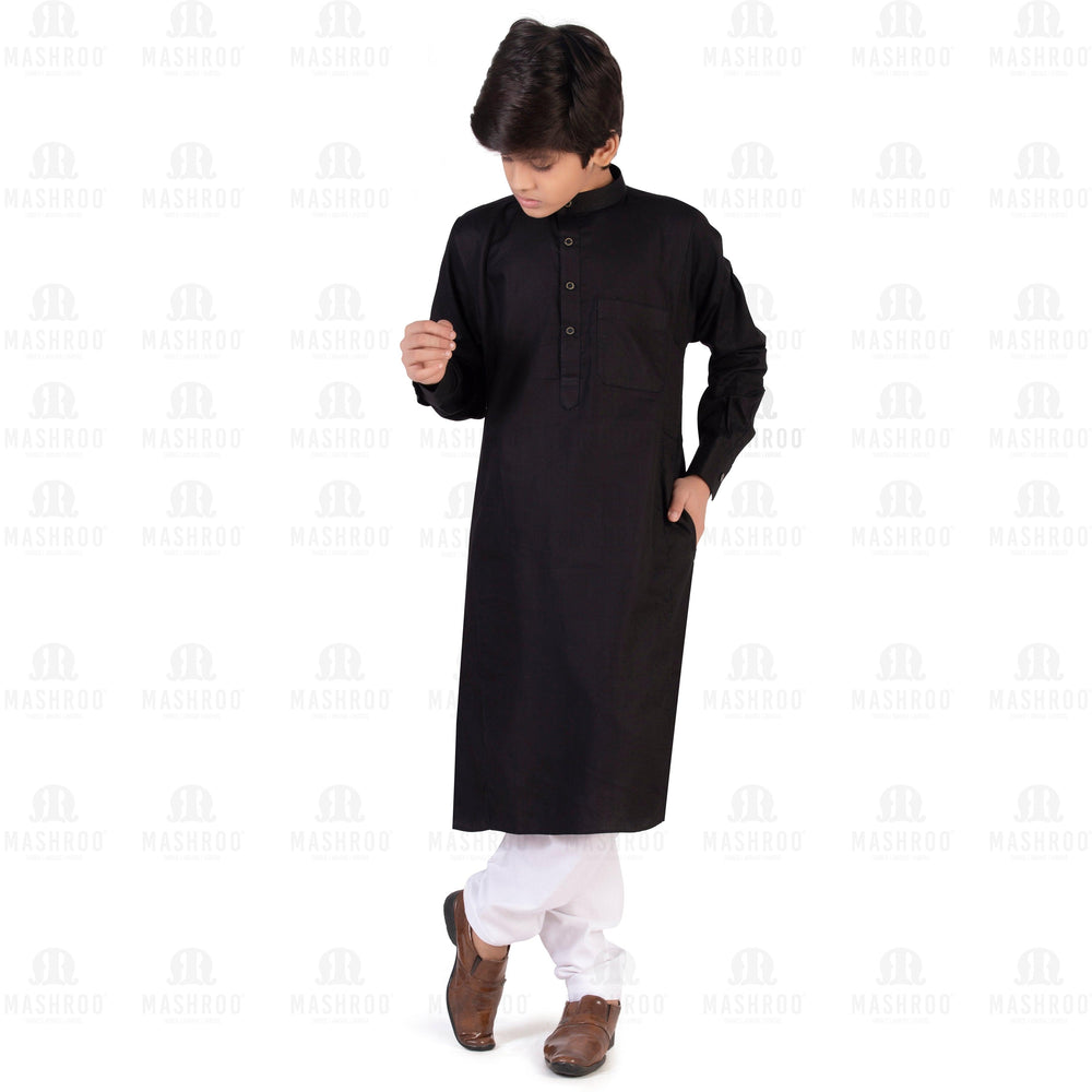 Black Kali Kurta for Boys - Mashroo
