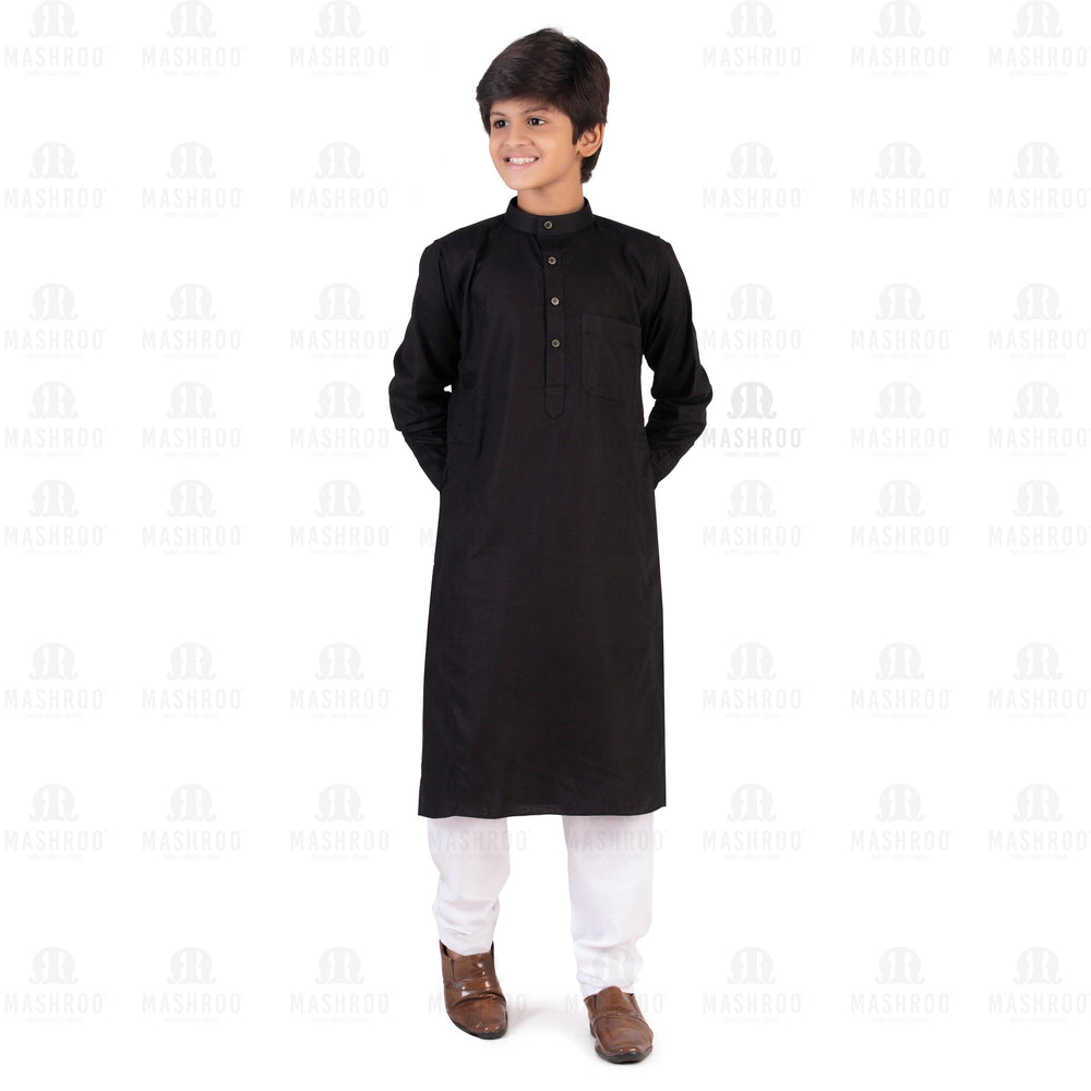 Black Kali Kurta for Boys - Mashroo