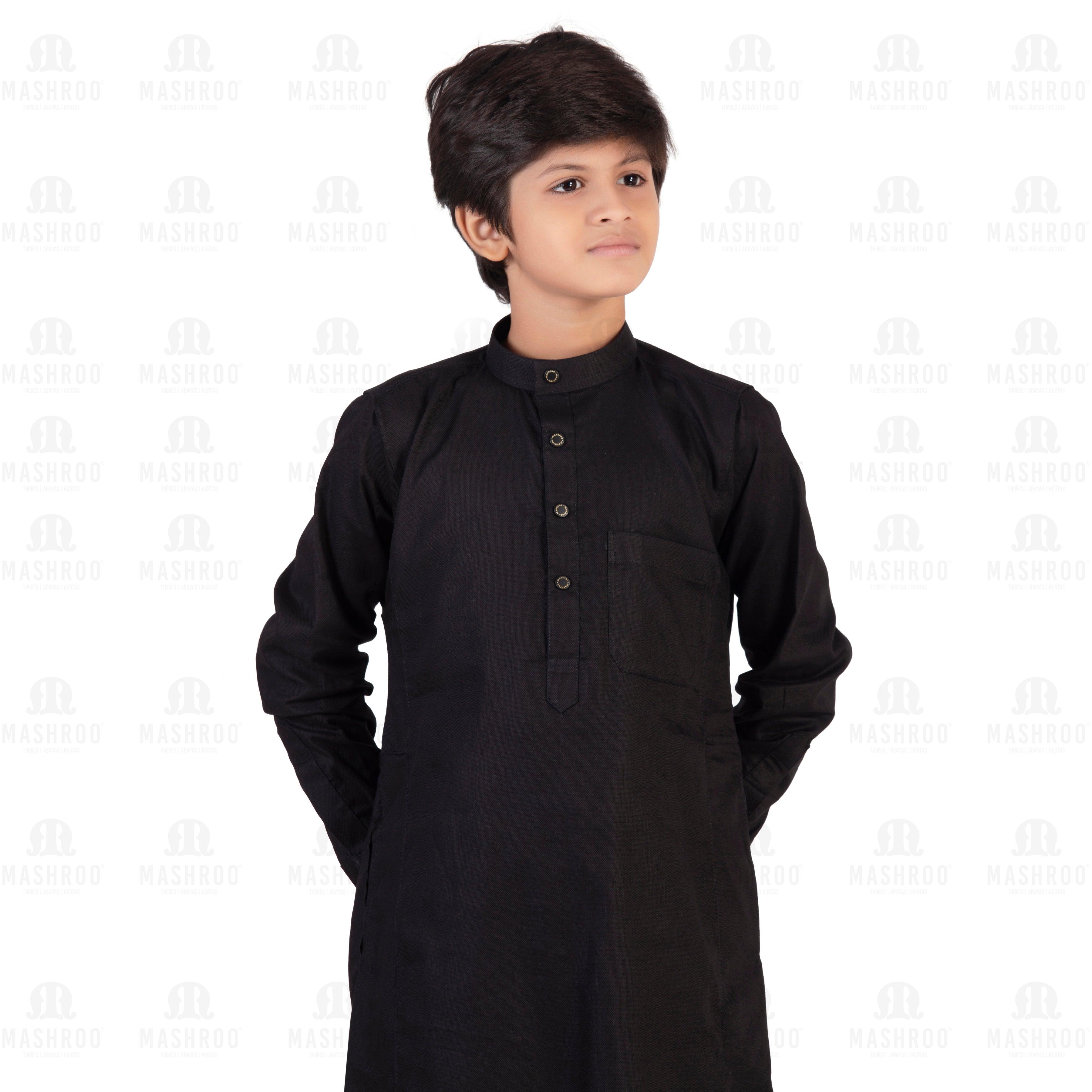 Black Kali Kurta for Boys - Mashroo