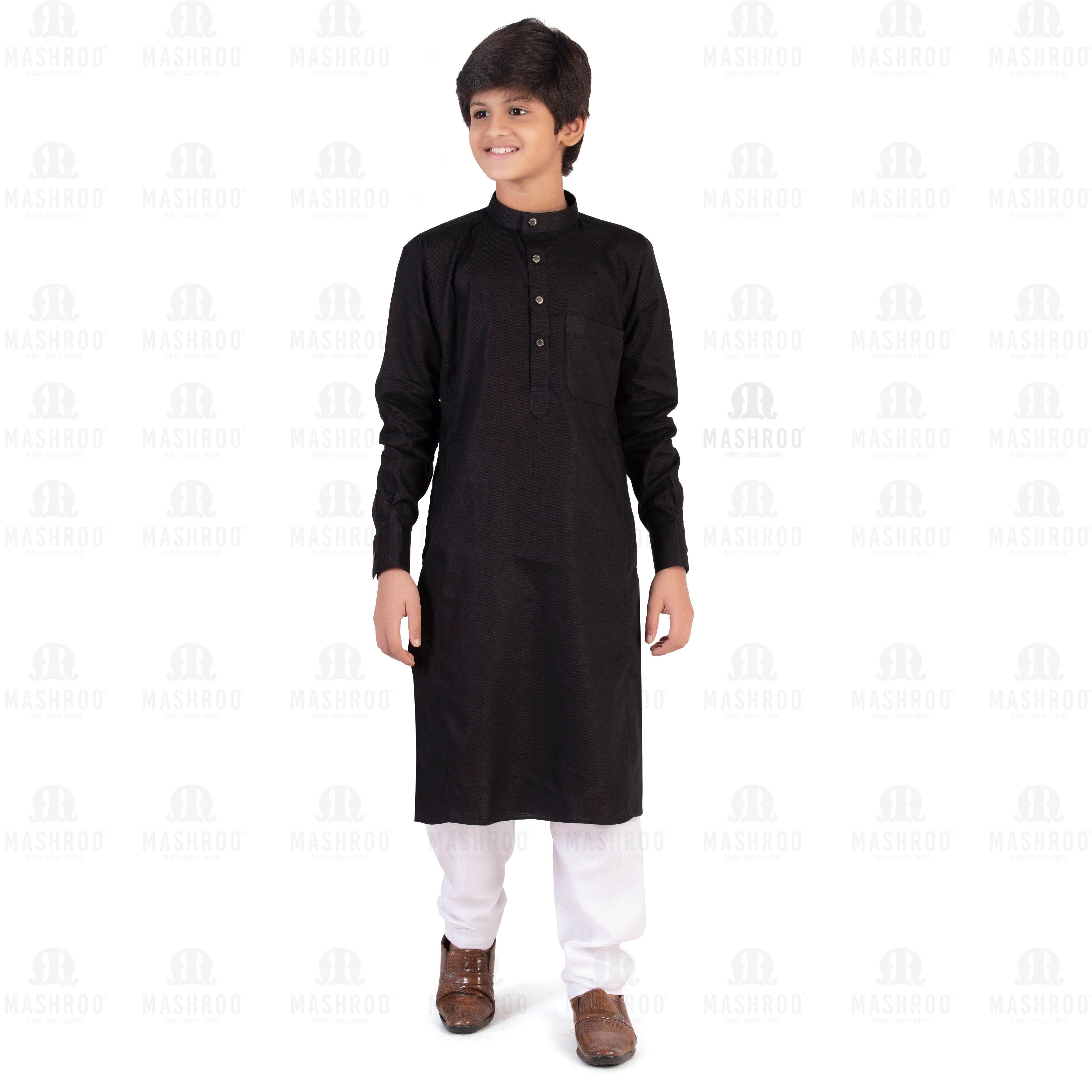 Black Kali Kurta for Boys - Mashroo