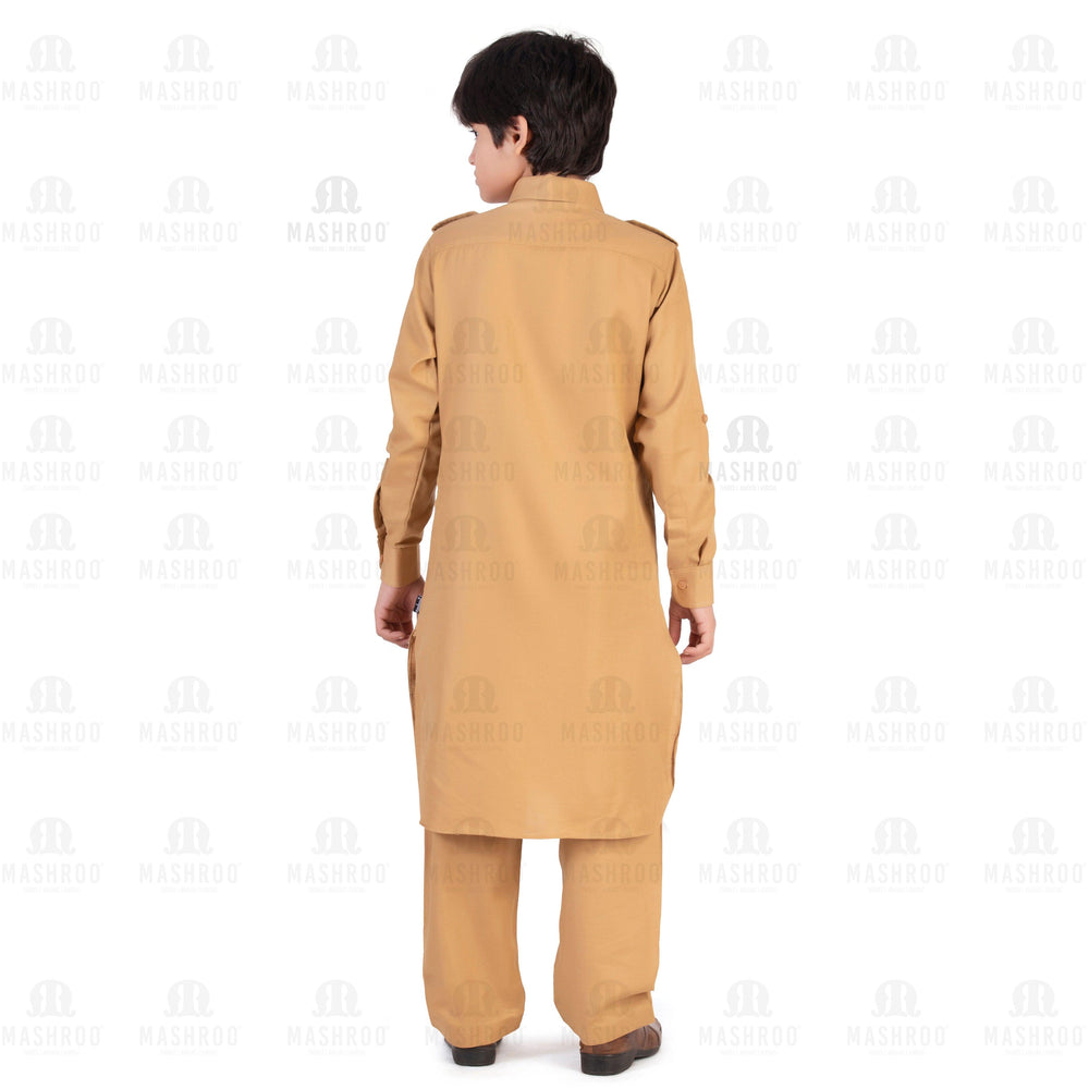 Gold Pathani Suit for Boys - Mashroo