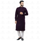 Purple Kali Kurta Set For Men - Mashroo