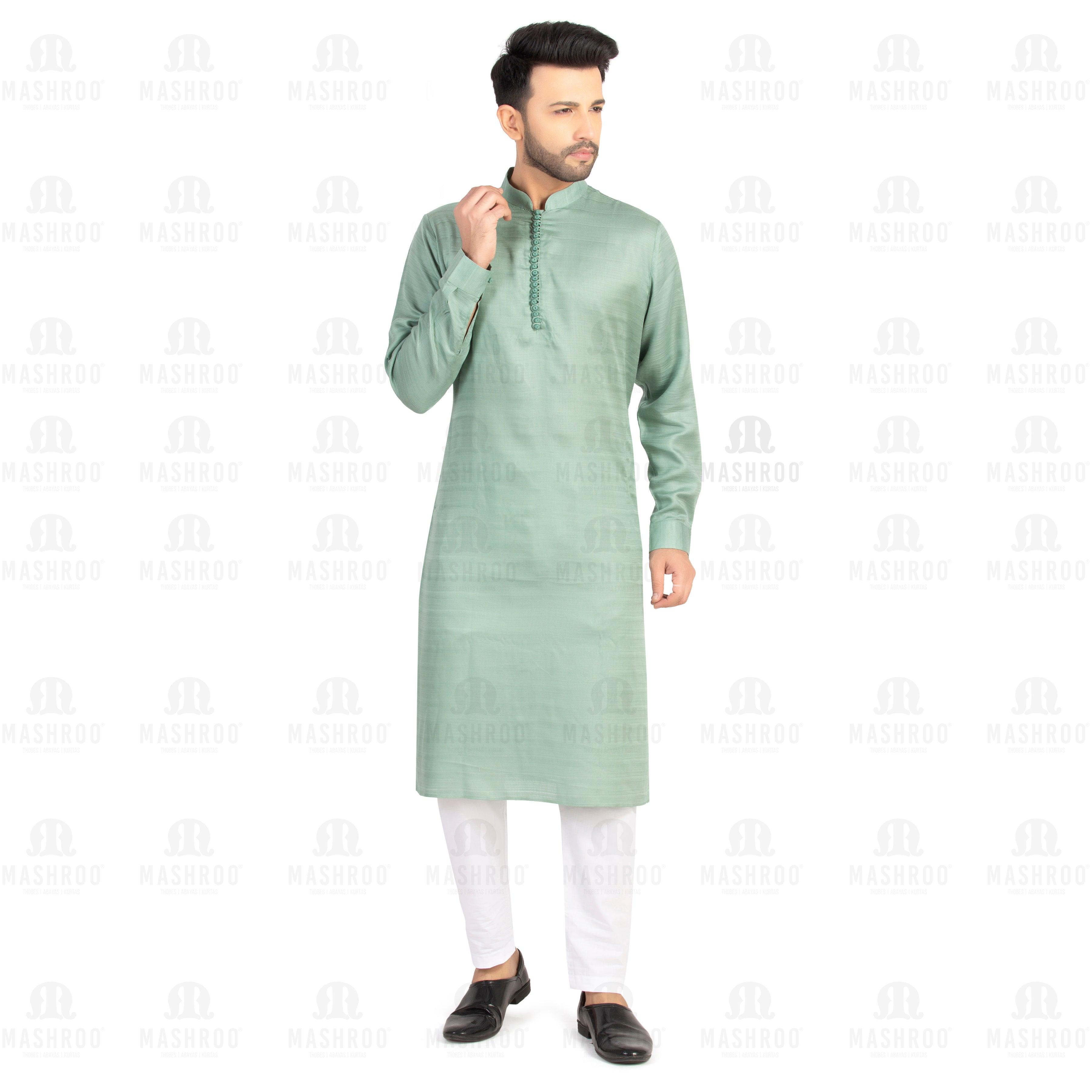 Decoris Green Kurta Set for Men - Mashroo