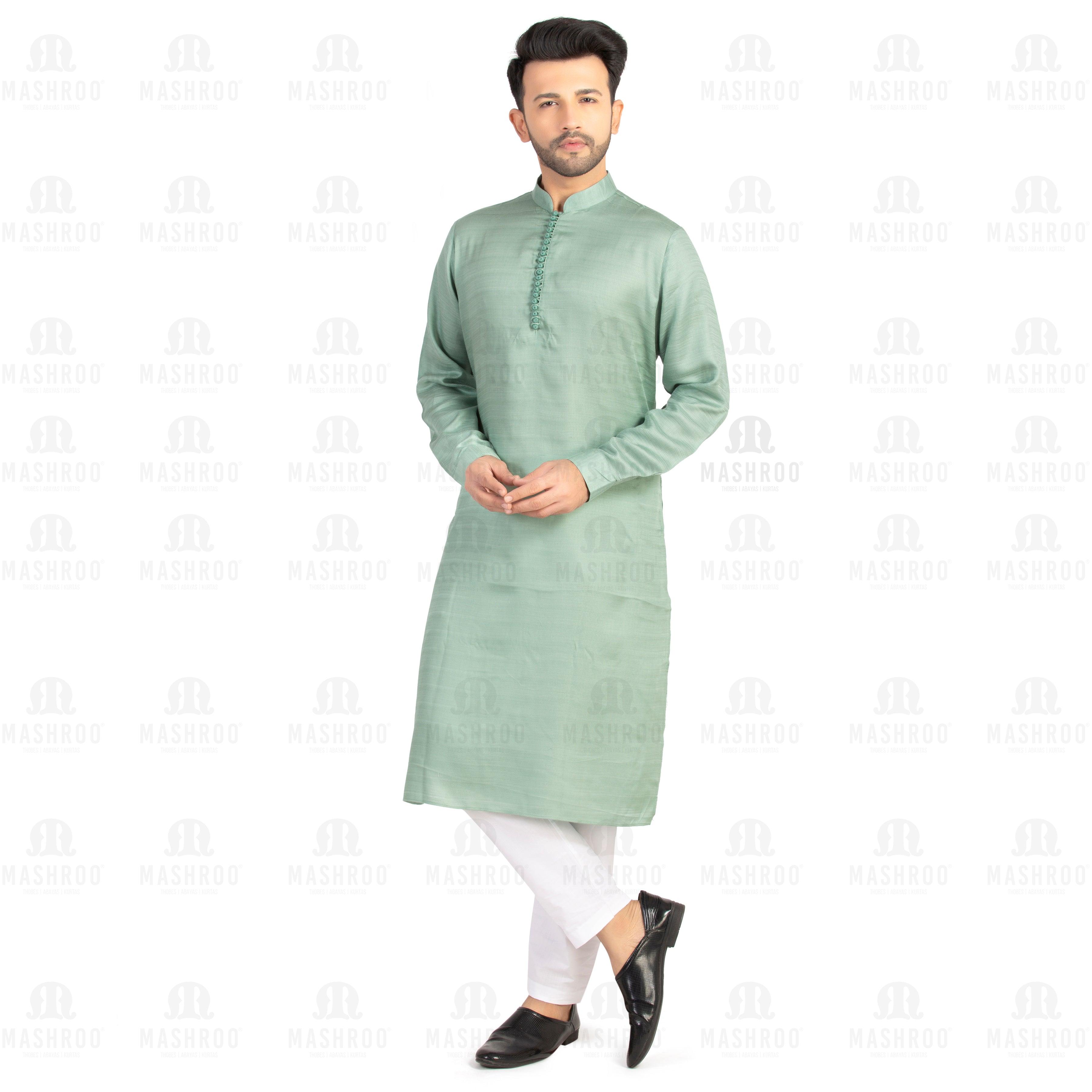 Decoris Green Kurta Set for Men - Mashroo