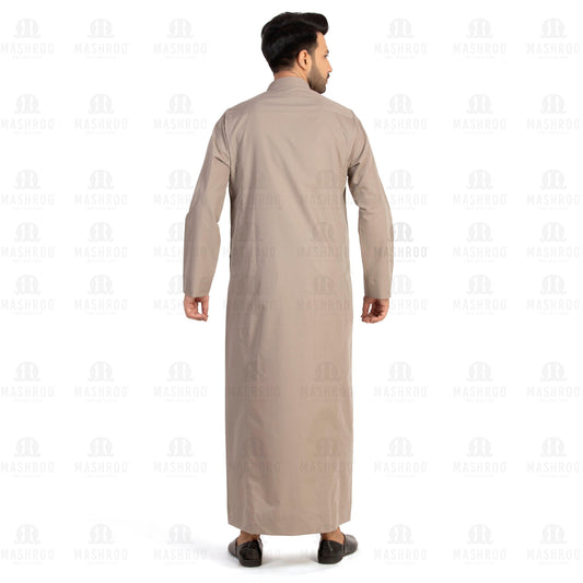 New Aplos Grey Saudi Thobe for Men - Mashroo