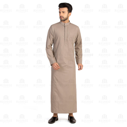 New Aplos Grey Saudi Thobe for Men - Mashroo