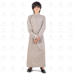 New Grey Aplos Saudi Thobe for Boys