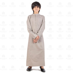 New Grey Aplos Saudi Thobe for Kids