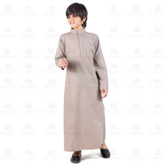 New Grey Aplos Saudi Thobe for Boys