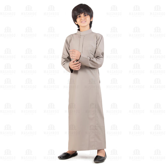 New Grey Aplos Saudi Thobe for Boys