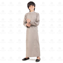 New Grey Aplos Saudi Thobe for Kids