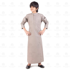 New Grey Aplos Saudi Thobe for Boys