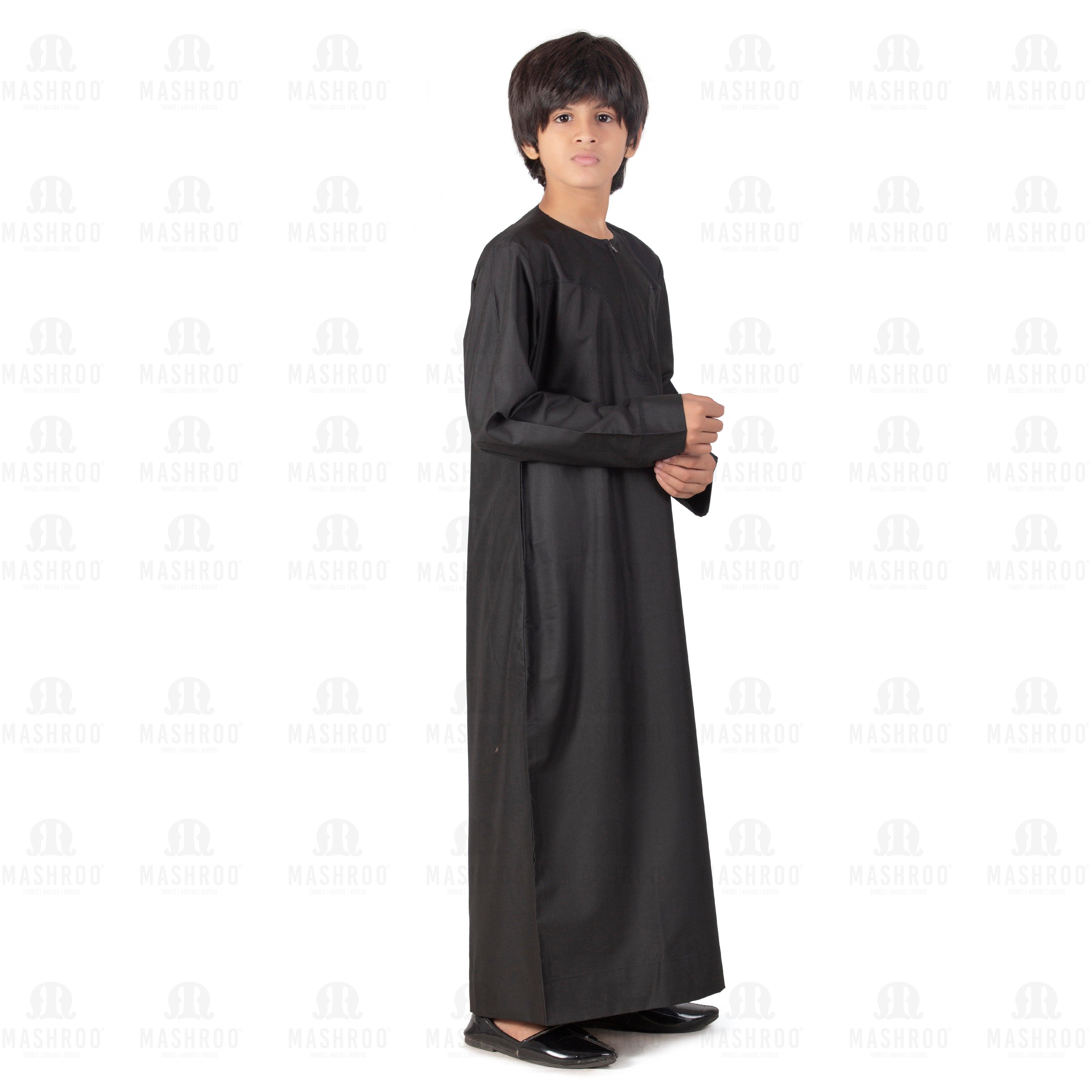 Black Aplos Omani Thobe for Boys