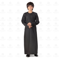 Black Aplos Omani Thobe for Boys - Mashroo