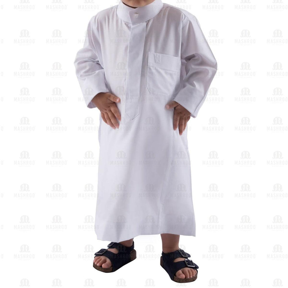 White Lulu Thobe for Kids - Mashroo