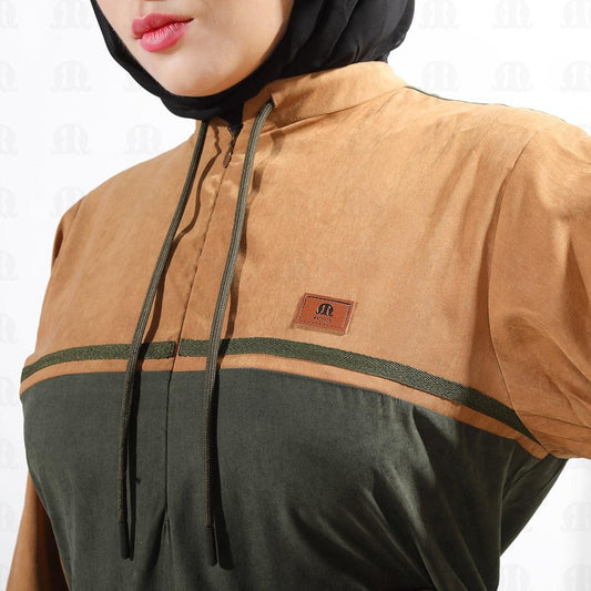 Sportlich Brown Abaya for Women - Mashroo