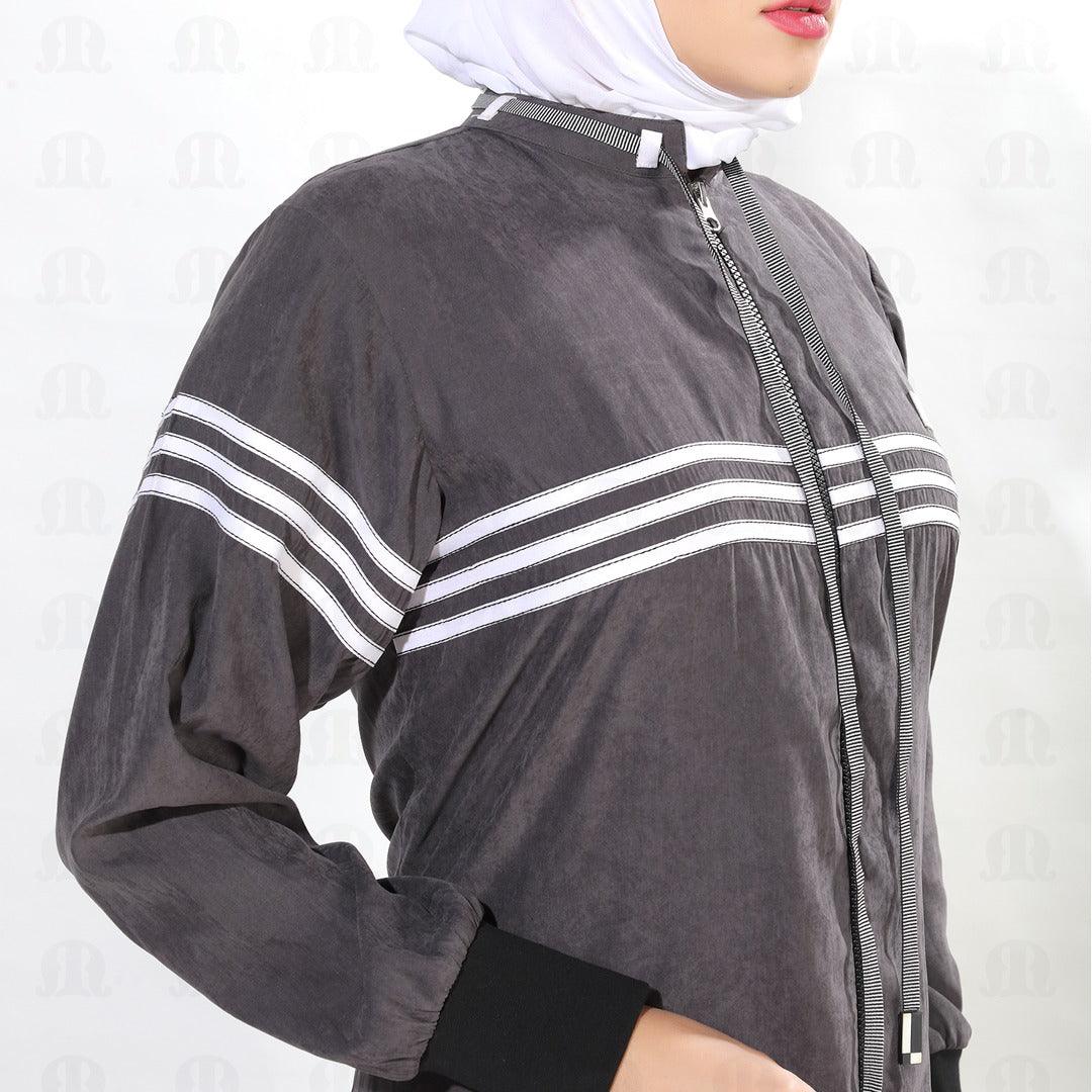 Sportlich Grey Abaya for Women - Mashroo