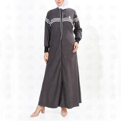 Sportlich Grey Abaya for Women - Mashroo