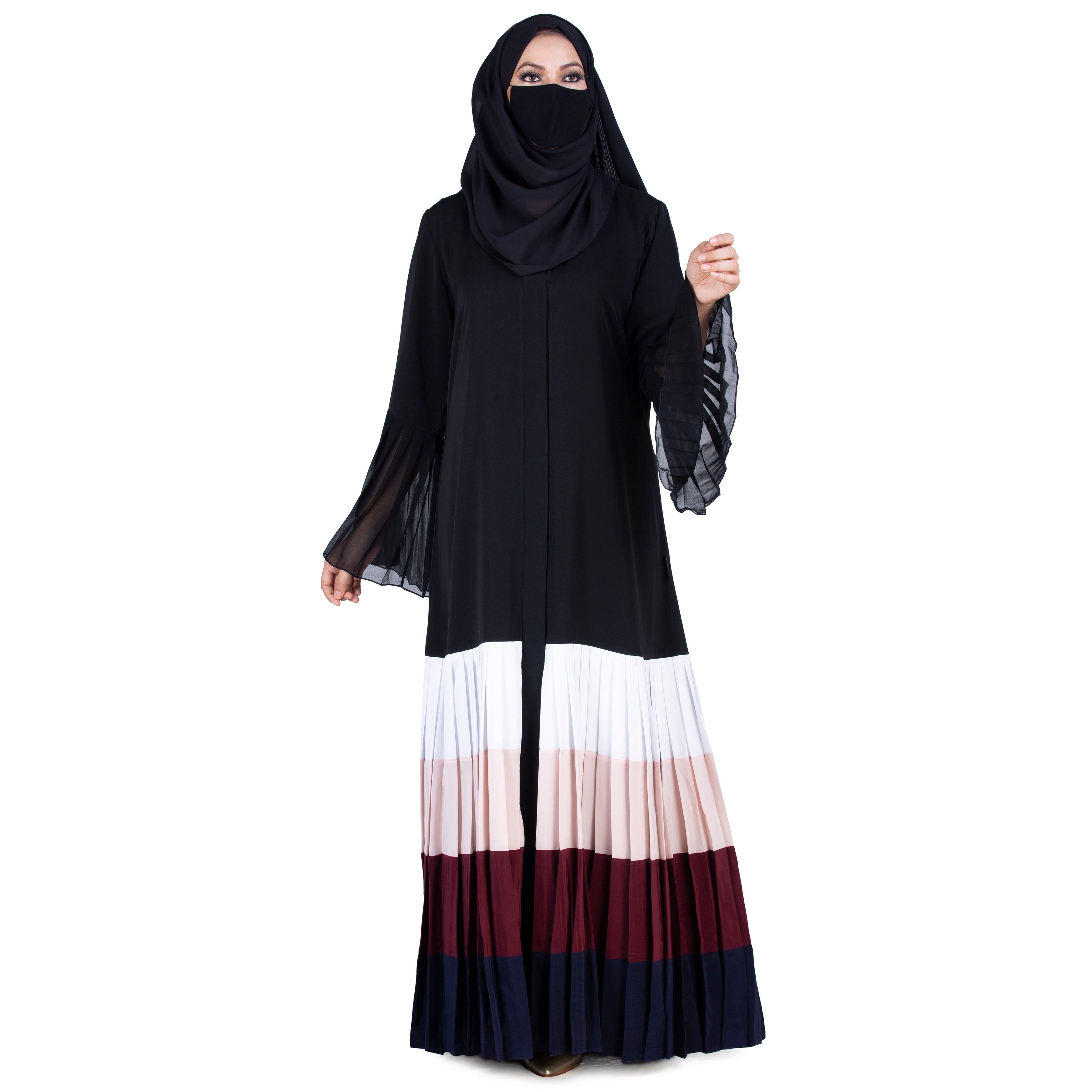 Treble Bottom Roseate Abaya for Women - Mashroo
