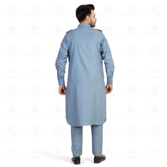 Powder Blue Pathani Suit for Men