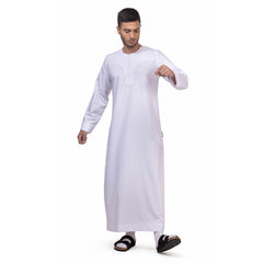 New White Aplos Omani Thobe for Men - Mashroo