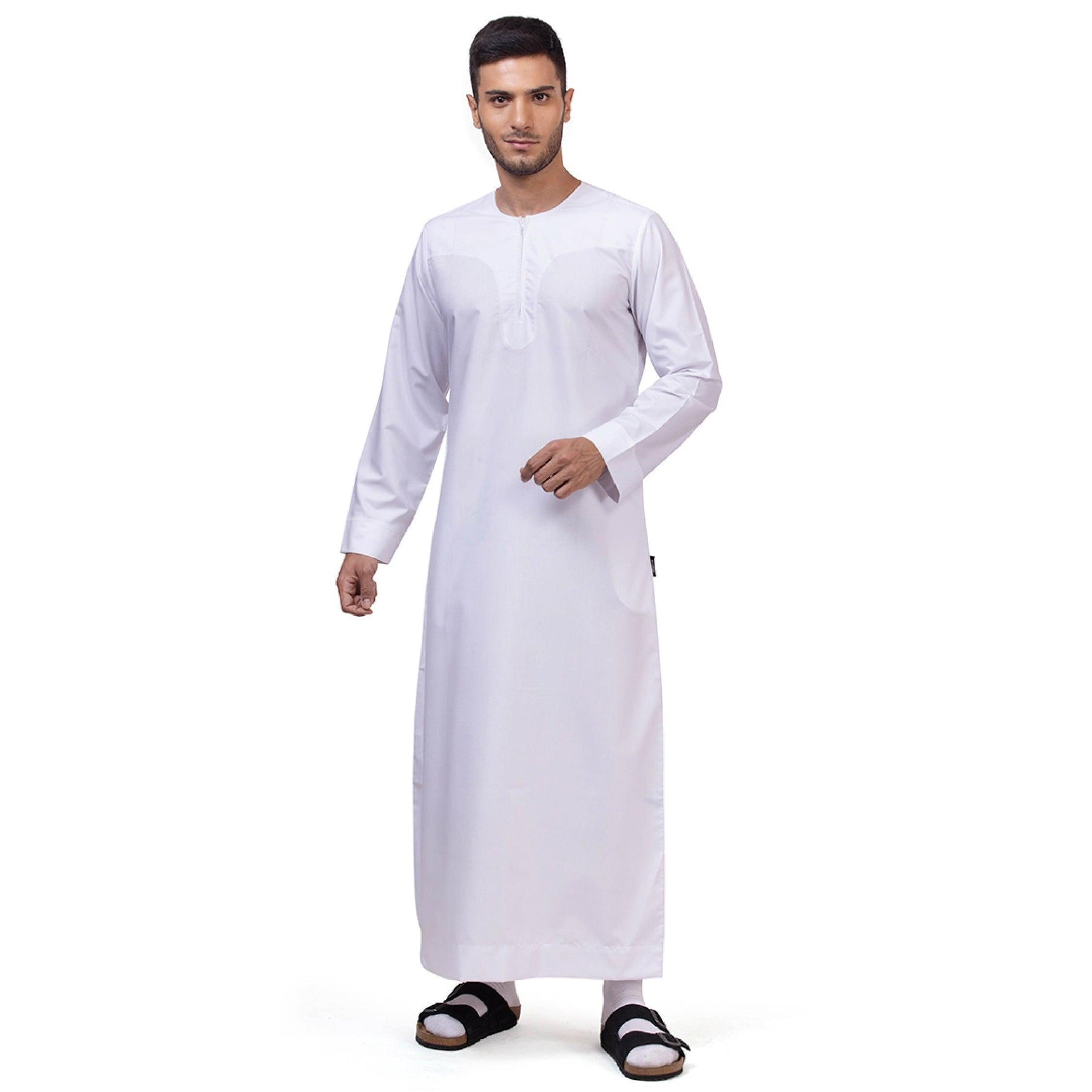 New White Aplos Omani Thobe for Men – Mashroo Store