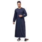 Navy Blue Aplos Omani Thobe For Men - Mashroo