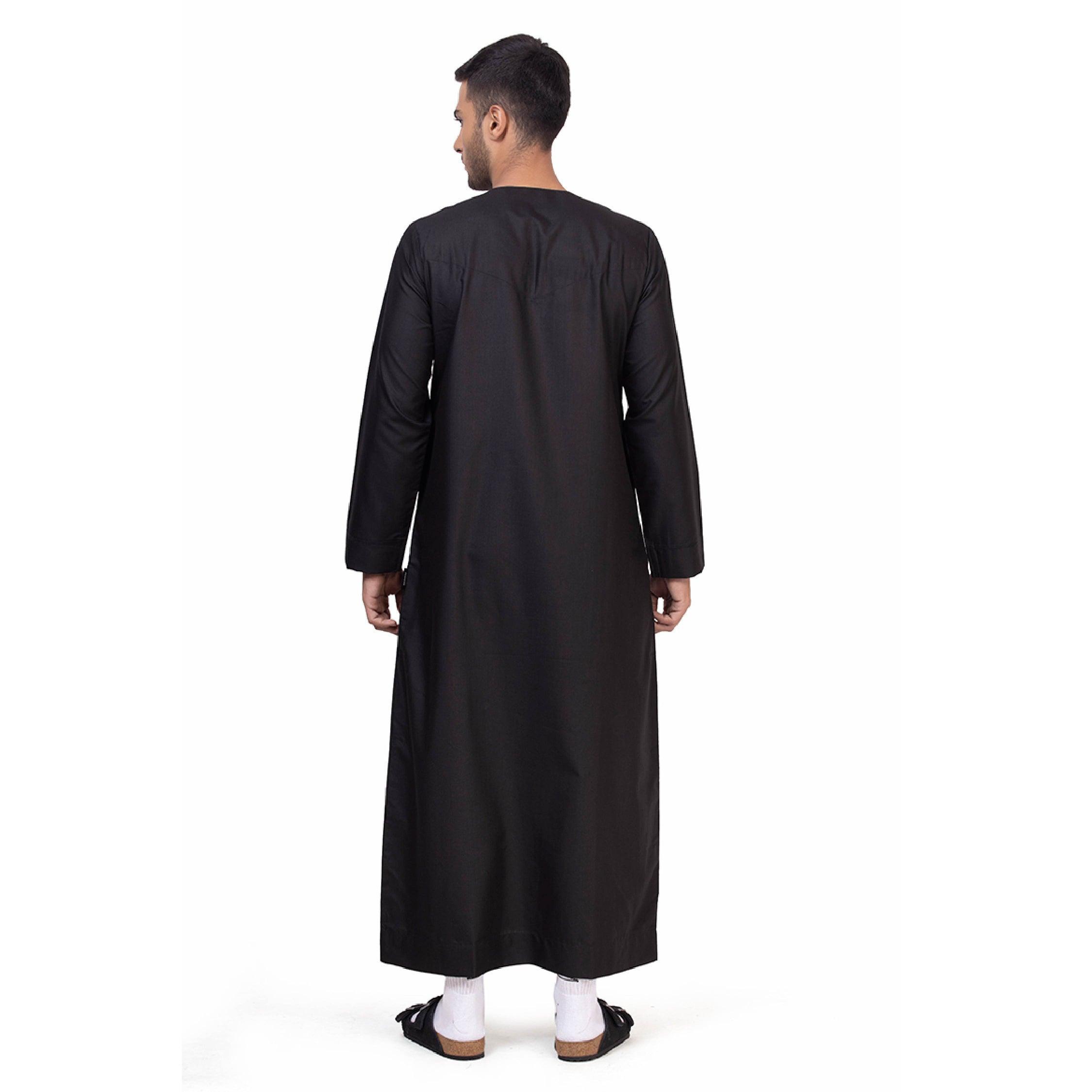New Black Aplos Omani Thobe for Men - Mashroo