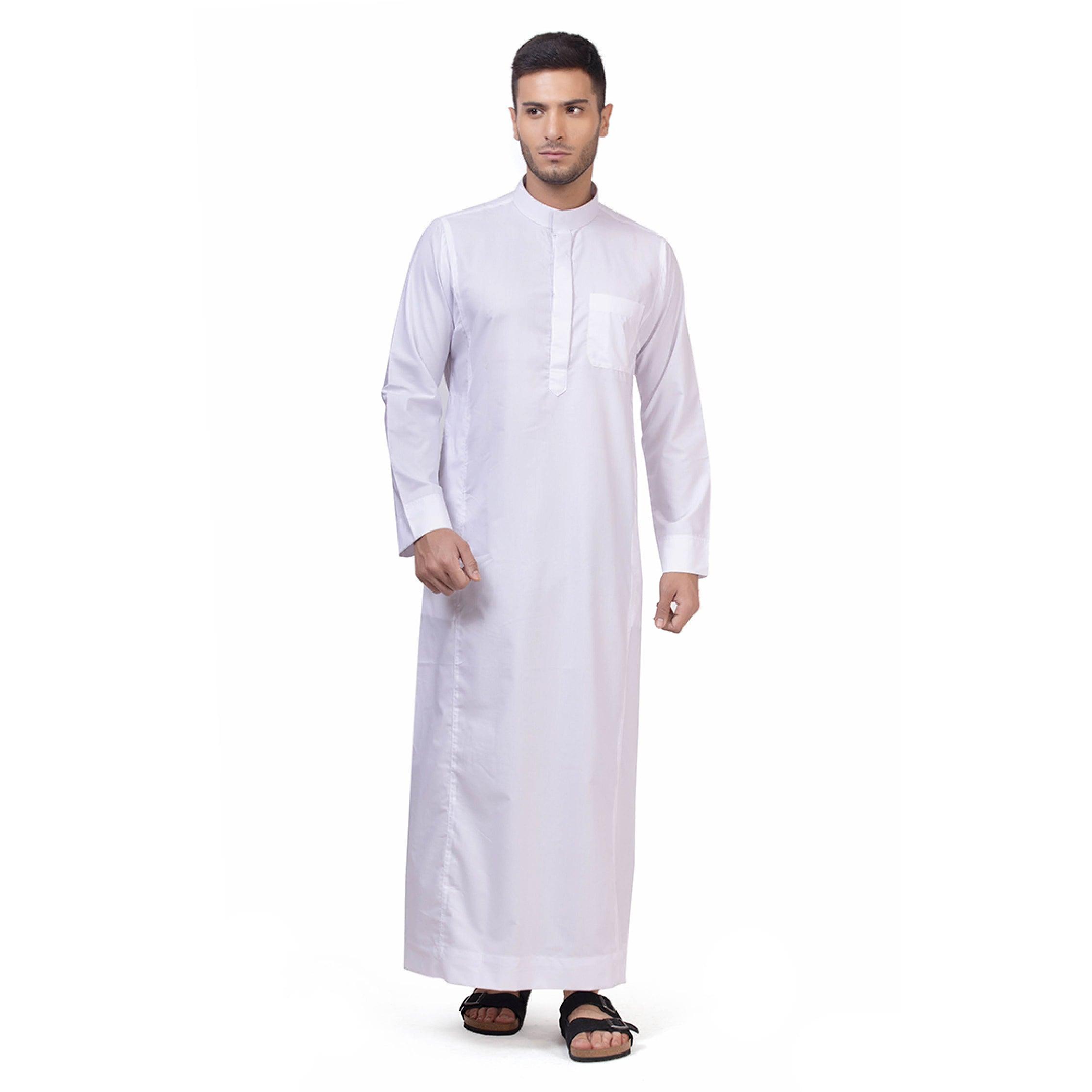 Aplos White Saudi Thobe for Men – Mashroo Store