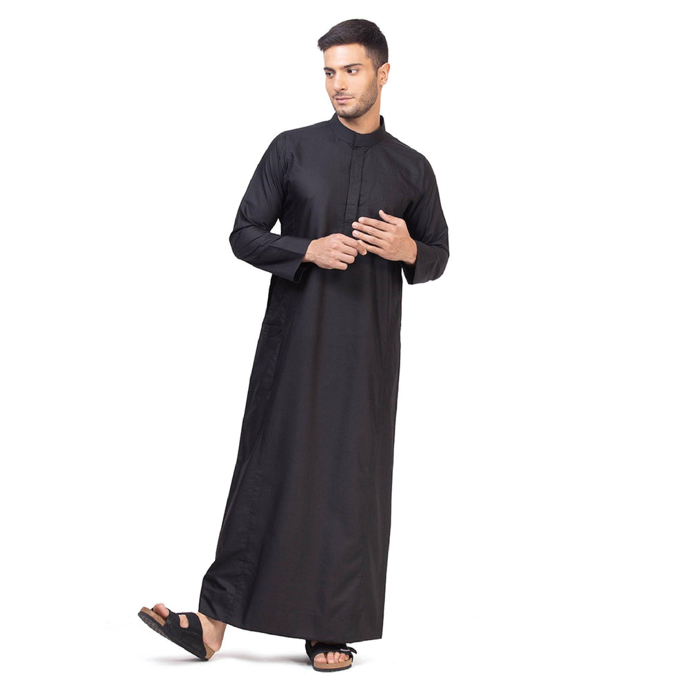 Aplos Black Saudi Thobe for Men - Mashroo