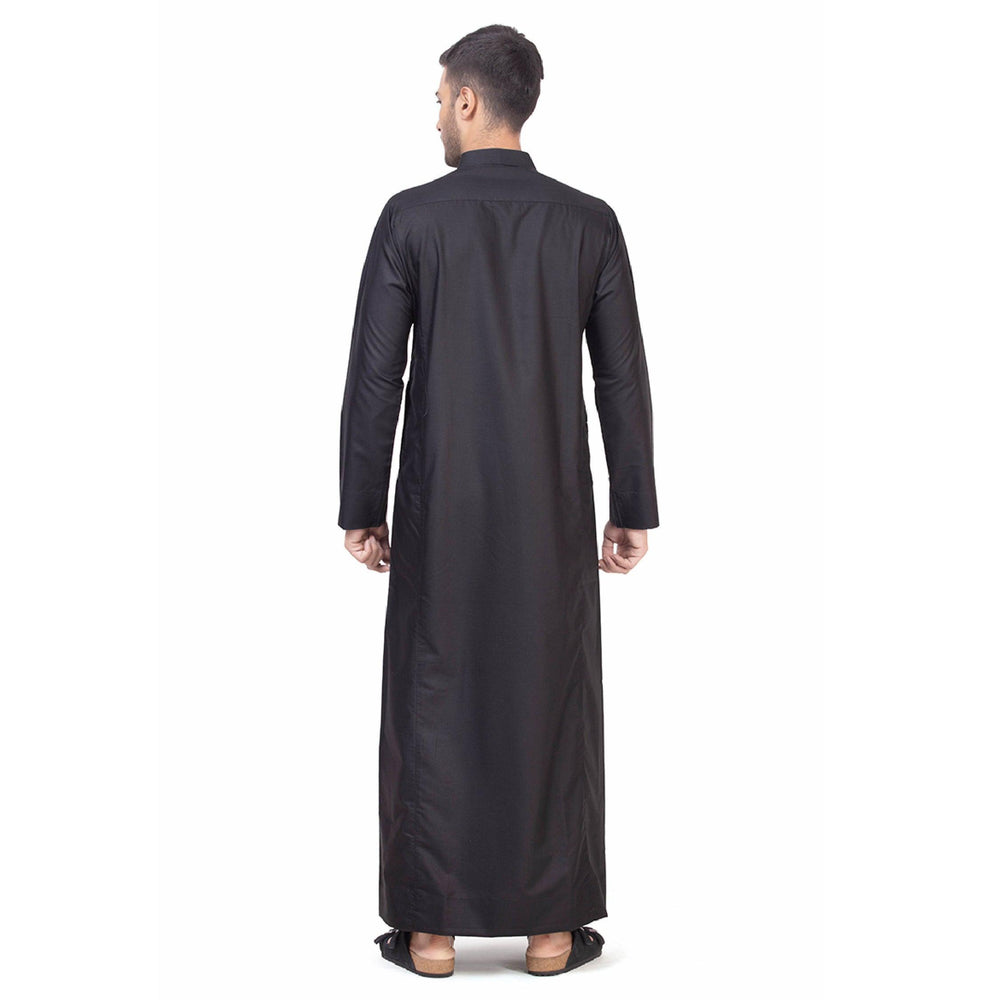 Aplos Black Saudi Thobe for Men - Mashroo