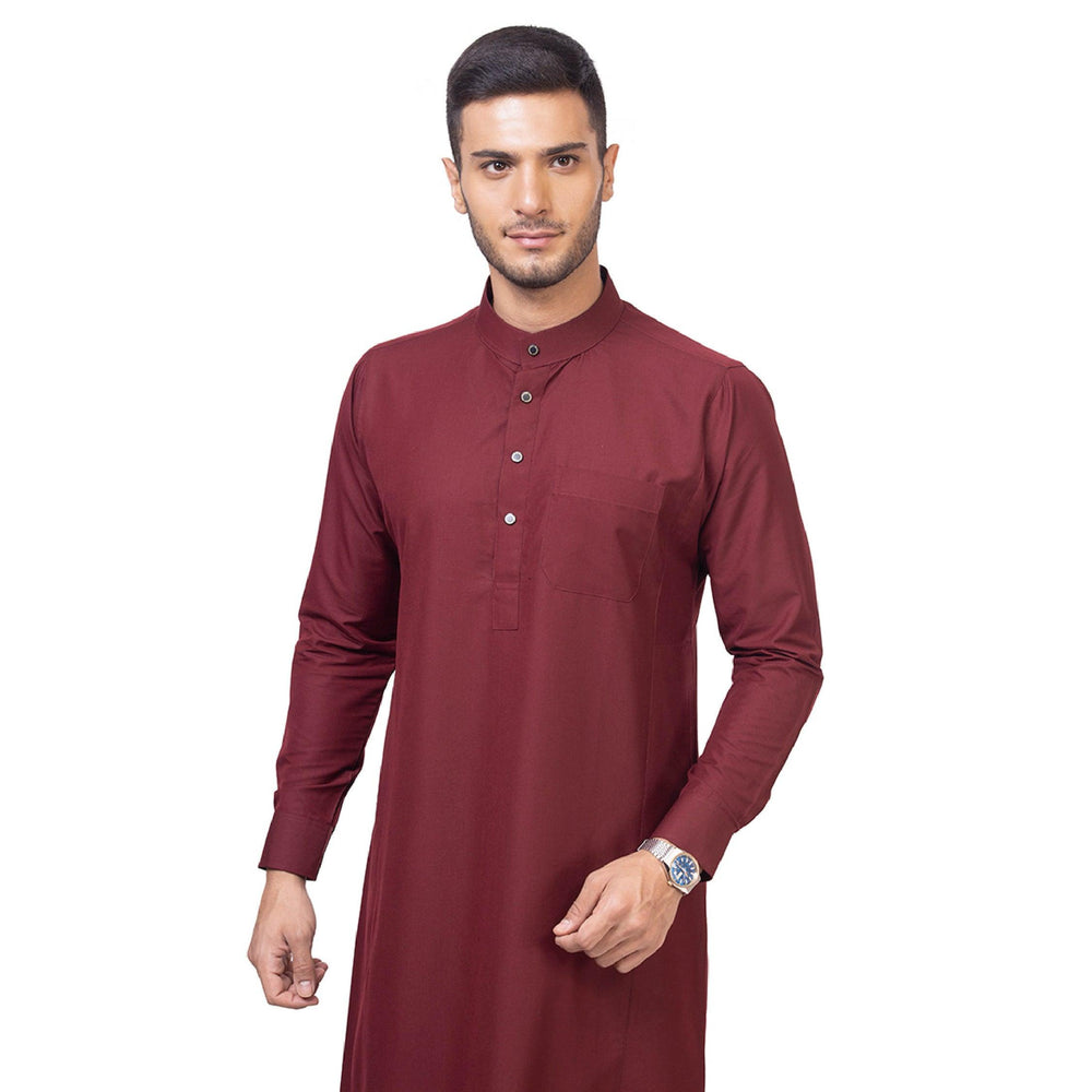 Unicus Maroon Thobe for Men - Mashroo