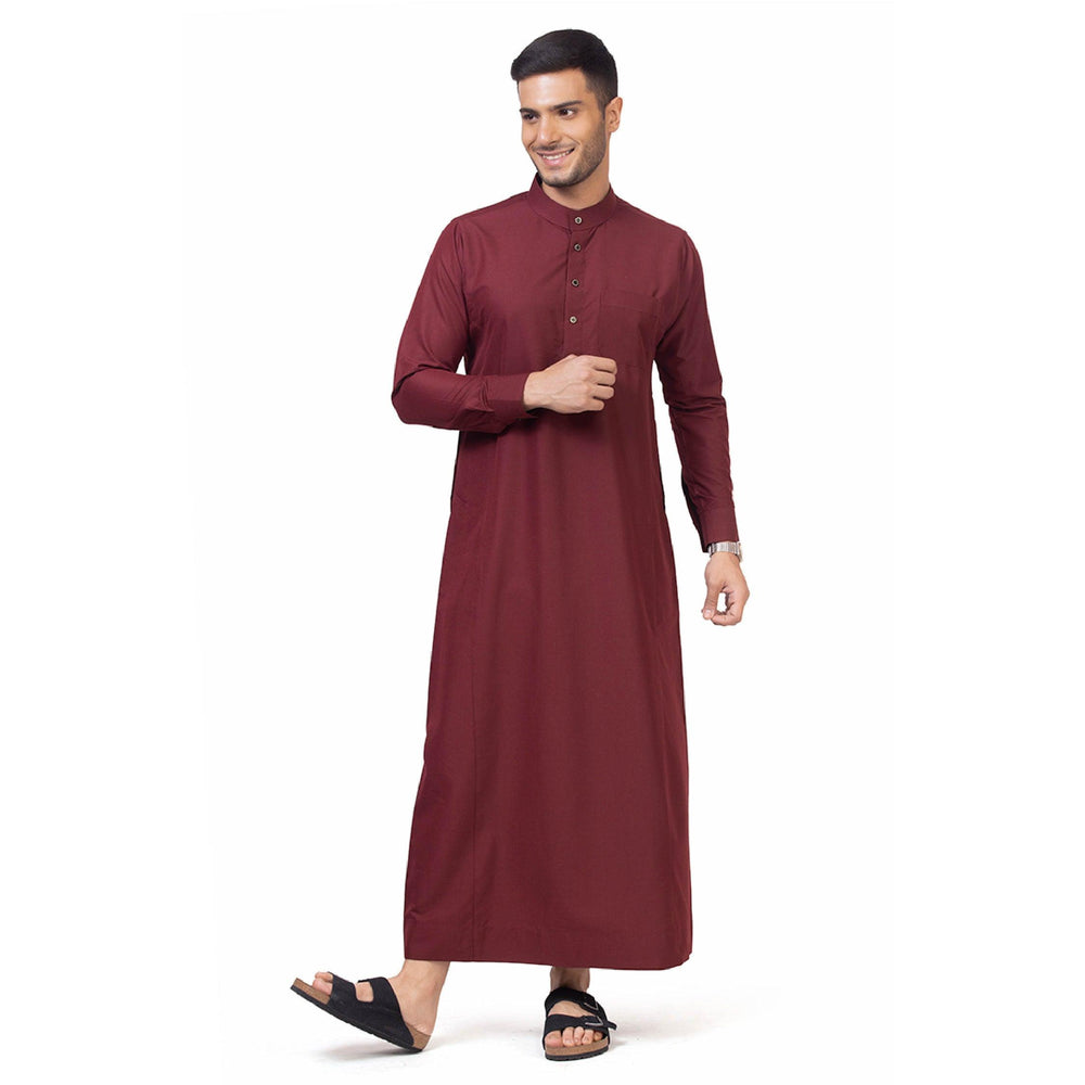 Unicus Maroon Thobe for Men - Mashroo