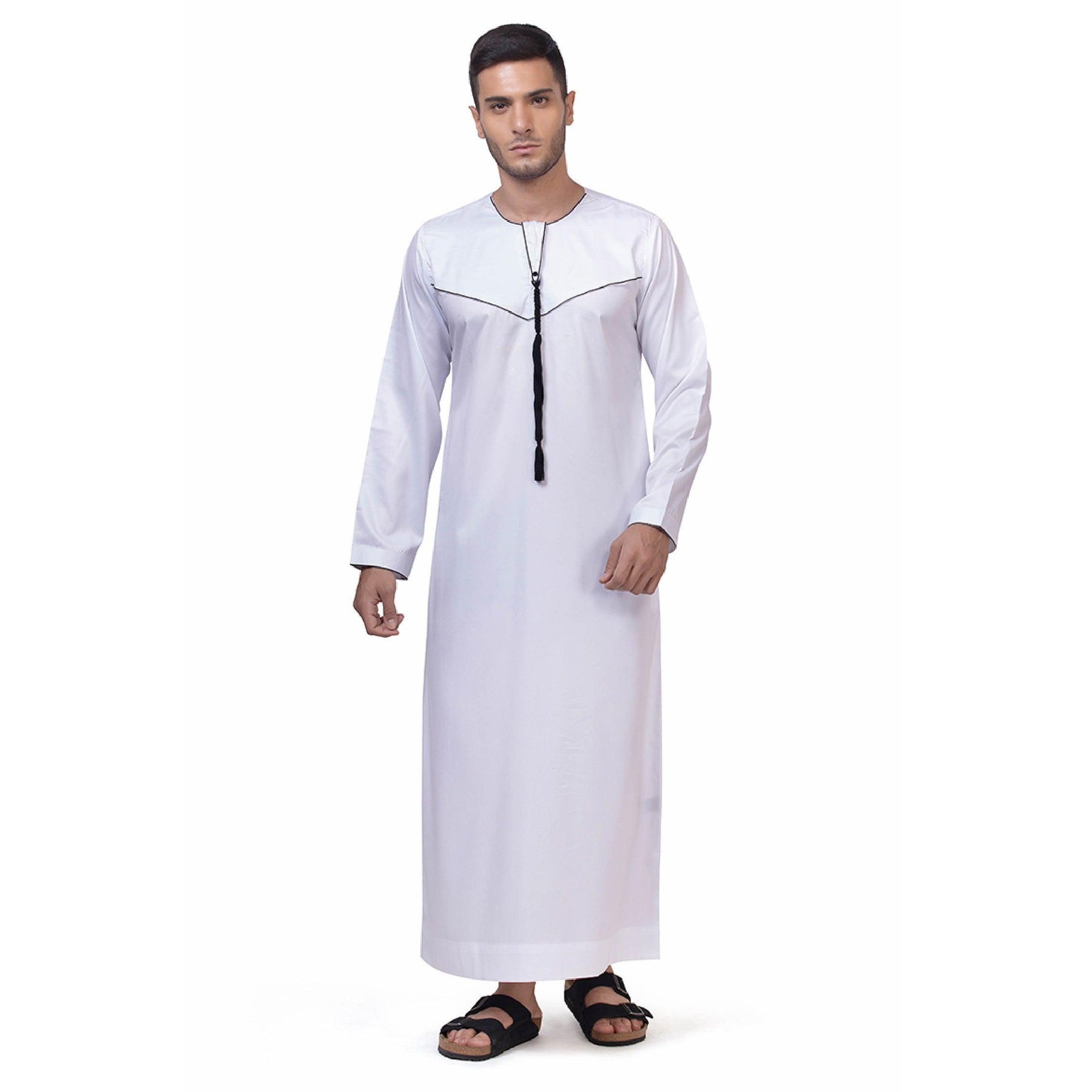 White Naziq Emirati Thobe for Men – Mashroo Store