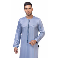 Blue Naziq Emirati Thobe for Men - Mashroo