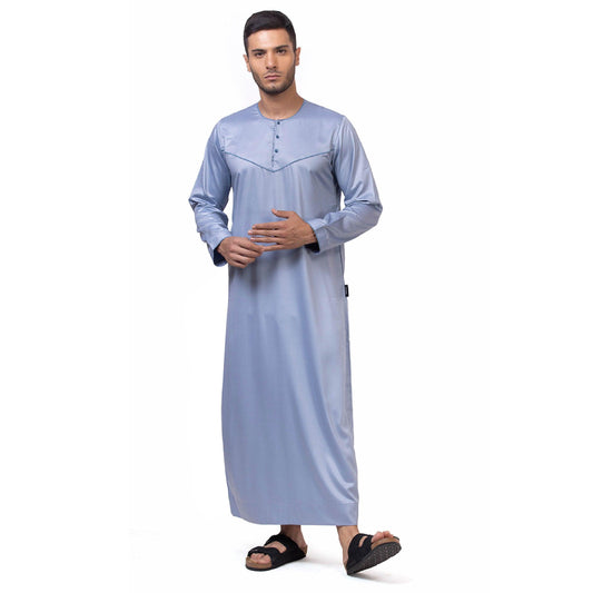 Blue Naziq Emirati Thobe for Men - Mashroo