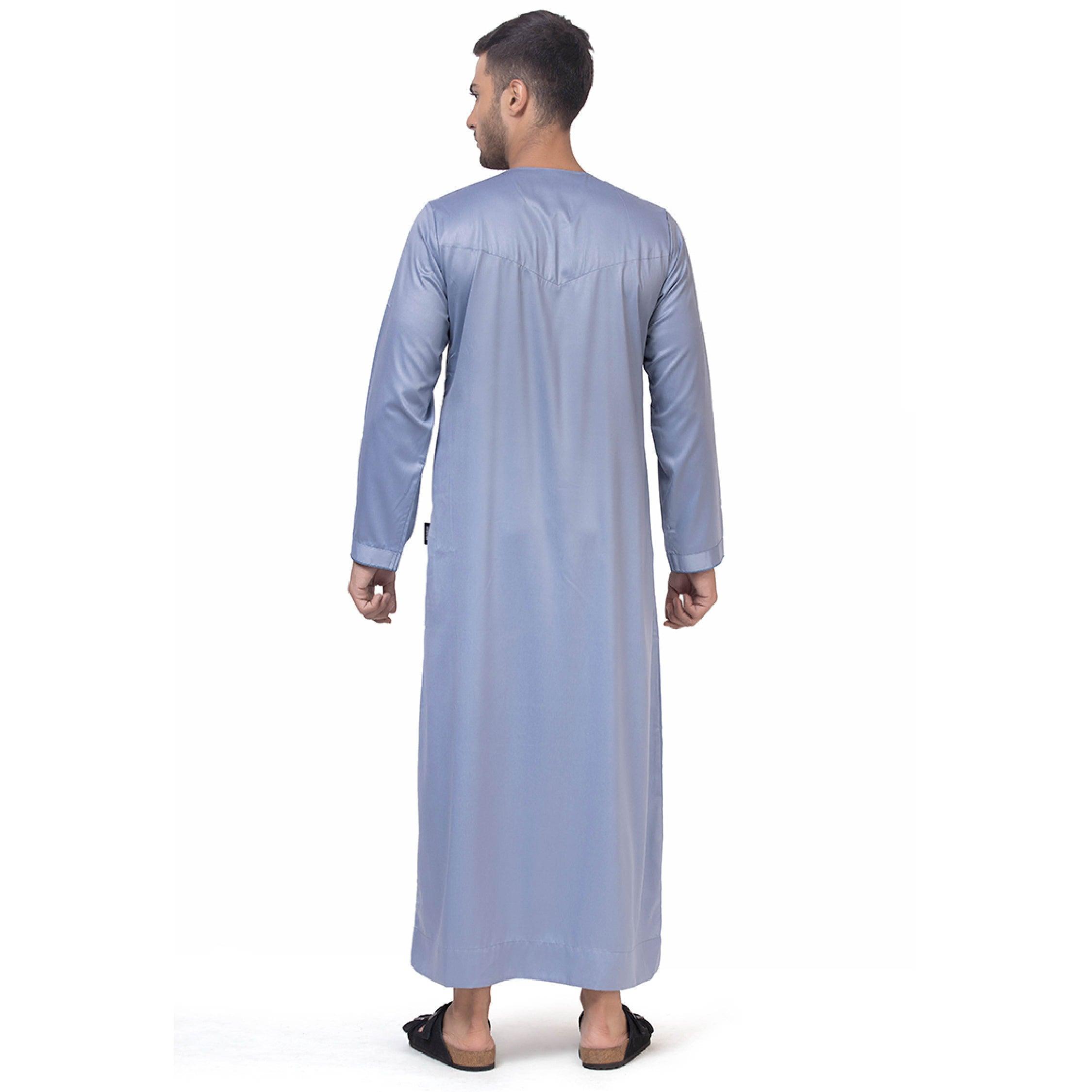 Blue Naziq Emirati Thobe for Men - Mashroo