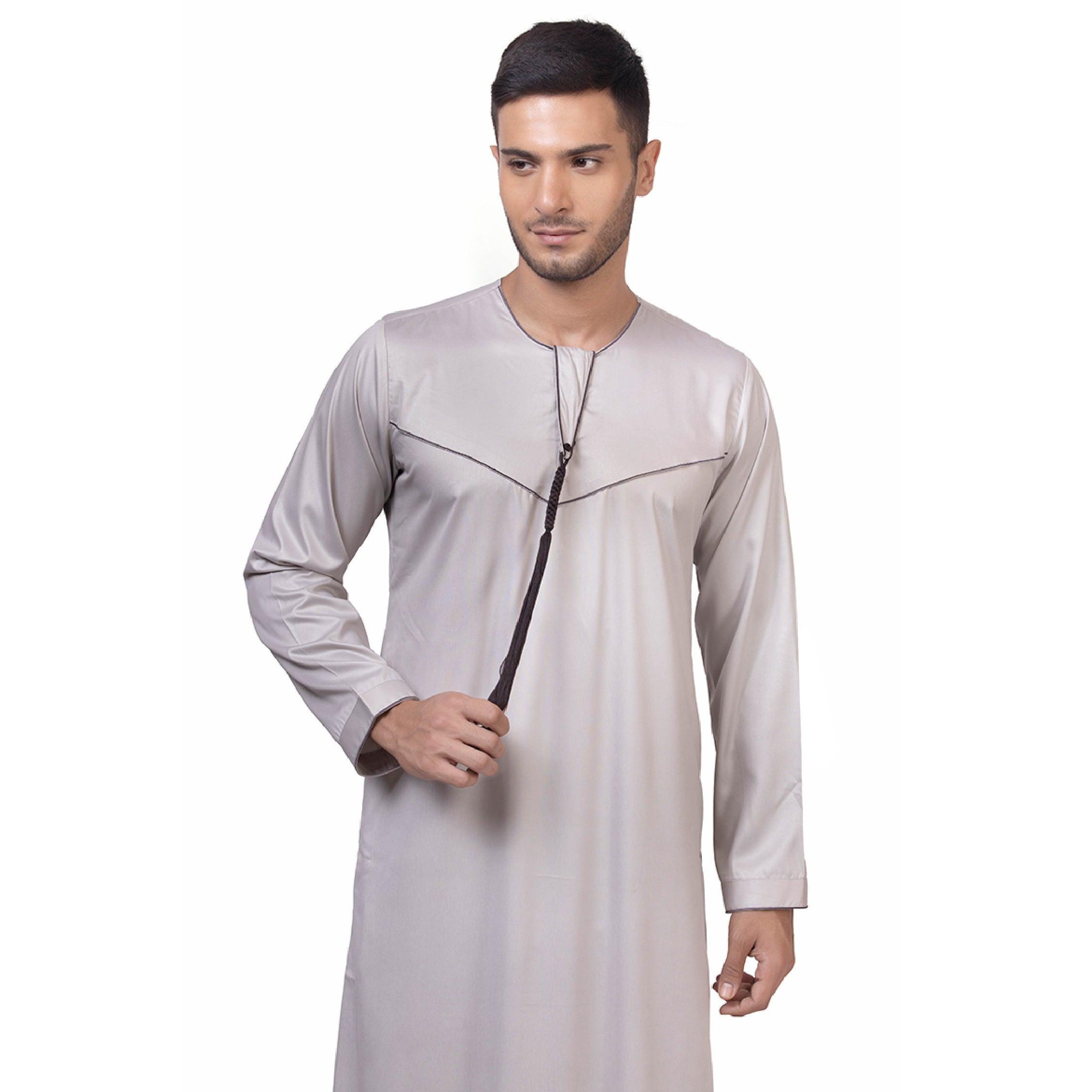 Beige Naziq Emirati Thobe for Men - Mashroo